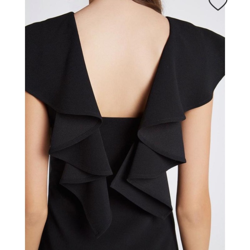 BCBGeneration Ruffle Back Dress in Black - Picture 3 of 6